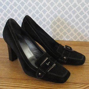 Cole Haan Square Toed Suede Buckle pumps size 8 B